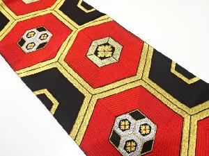 アンティーク　亀甲に花模様織り出し袋帯（着用可）